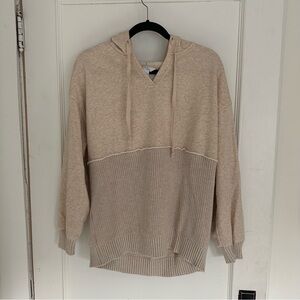 Time and Tru Light Tan Knit Hoodie